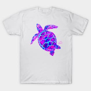 Sea Turtle Pink and Blue T-Shirt